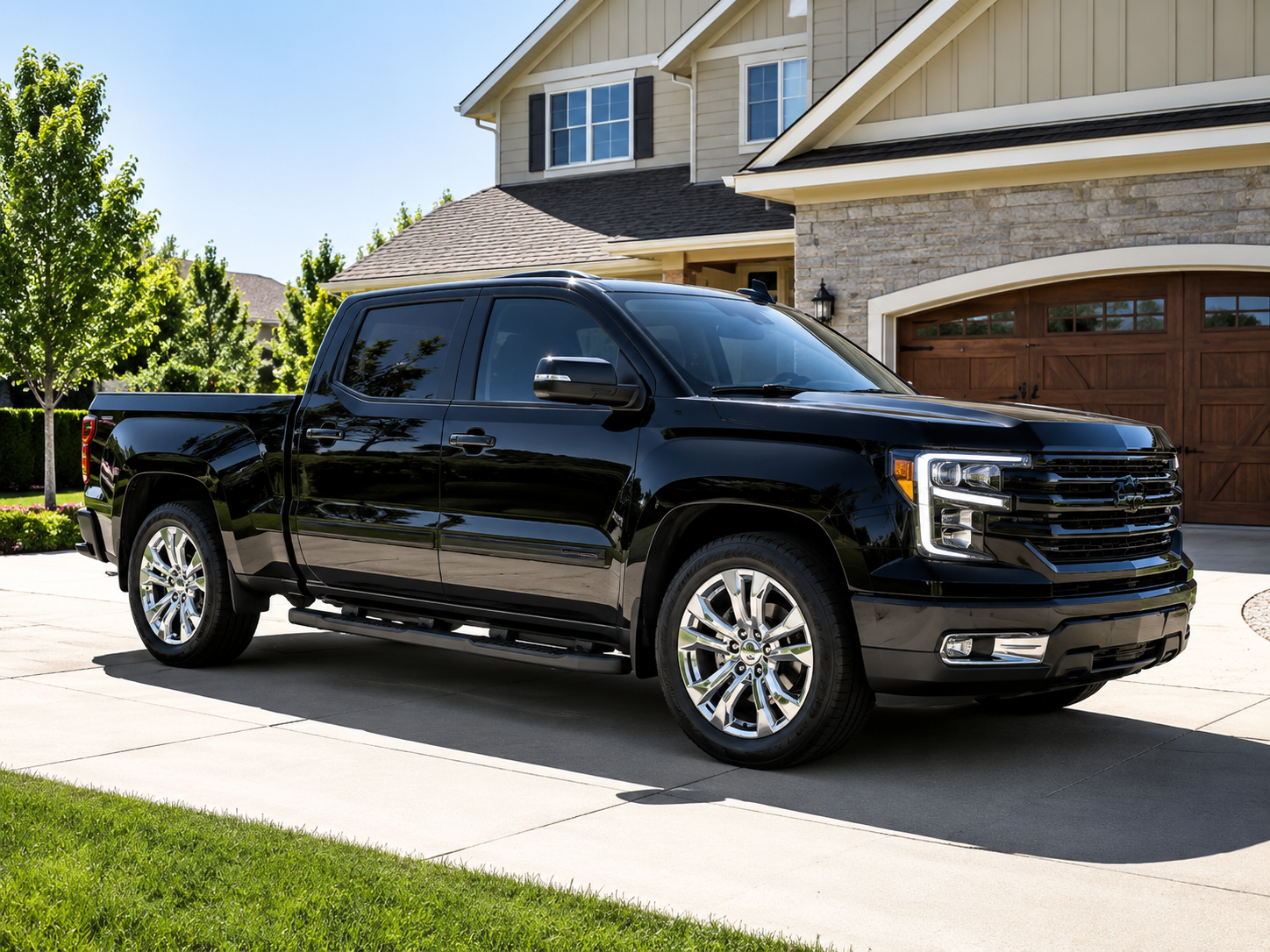 Detailed pickup truck in a driveway